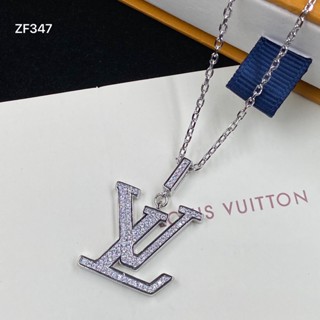 Louis Vuitton สร้อยคอแฟชั่น ฝังเพชร ลายตัวอักษร หรูหรา