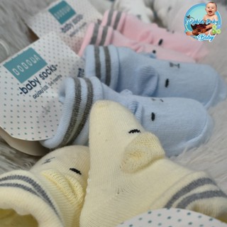 ถุงเท้ากันลื่น bobowa baby socks 4 คู่ คละสี สำหรับเด็กทารก เด็กแรกเกิด