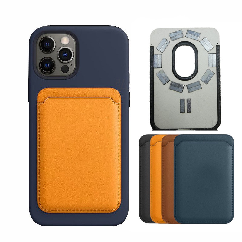 【แม่เหล็กสองชั้น】เคสโทรศัพท์มือถือหนัง Pu ฝาพับแม่เหล็ก พร้อมช่องใส่บัตร สําหรับ iPhone 14 13 12 Pro