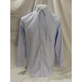 UNIQLO​ ​​​(Dry​ ​easy care shirt)​ Size​ L​ ผ้าด้ายสีขาวสลับฟ้า (BK3)​