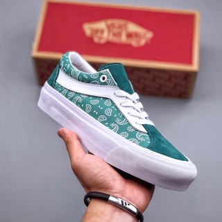 Vans BOLD NI Avocado Green Cashew Flower รองเท้าผ้าใบลําลอง ข้อสั้น สีเขียว