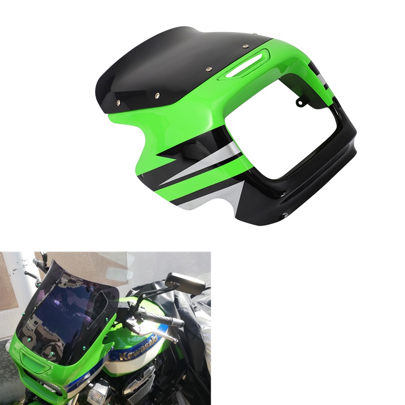 Motorcycle Front Upper Nose Headlight Fairing Cover Windshield  WindScreen Deflector For Kawasaki ZR