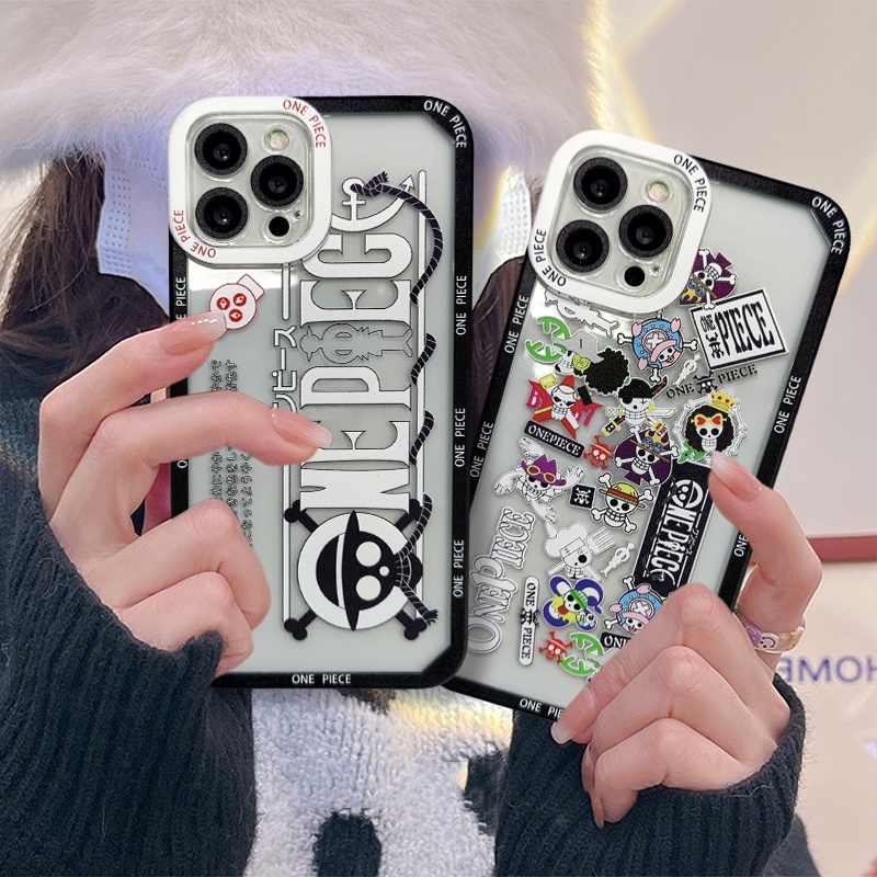 เคสโทรศัพท์มือถือแบบนิ่ม Tpu ใส กันกระแทก กันรอยกล้อง ลายการ์ตูนวันพีซ แฟชั่น สําหรับ iPhone 7plus X XR XS max 14 11 12 13 pro max 6 6s 7 8 plus SE 2020