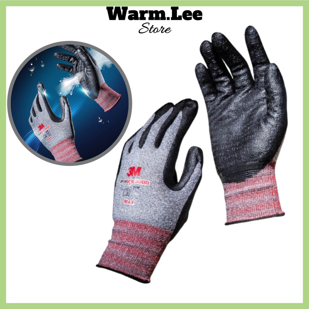 [3M] ถุงมือเคลือบไนไตรล์ 3000 MAX ใส่สบาย แข็งแรง 33% หน้าจอสัมผัส