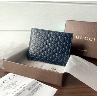 ของแท้‼️[พร้อมส่ง]New Gucci 6 cards wallet สีNavy