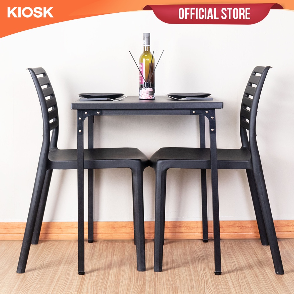 [จัดส่งพร้อมติดตั้งฟรี] KIOSK โต๊ะทานอาหาร 2ที่นั่ง หน้าโต๊ะเหล็ก