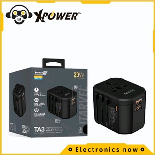 อะแดปเตอร์เดินทาง xpowerpro ta3 พร้อมที่ชาร์จ pd usb XPowerPro TA3 Travel Adapter with PD USB Charger