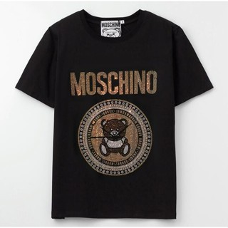 เสื้อคนอ้วน เสื้อเบลาส์ tshirt สําหรับผู้ชาย$moschinoลําลองบวกขนาดเสื้อยืดหลวมเสื้อเชิ้ตตัวอักษร p%m