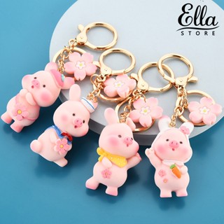 Ellastore123 พวงกุญแจรถยนต์ จี้หมูน่ารัก ของขวัญ สําหรับตกแต่งกระเป๋า