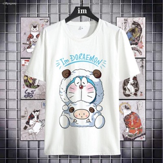 Anime T-shirtஐ۩✹Doraemon ญี่ปุ่นแขนสั้นเสื้อยืดผู้ชายและผู้หญิงการ์ตูนอะนิเมะหลวม ins ลม jingle cat คู่สวมใส่นักเรียนฤดู