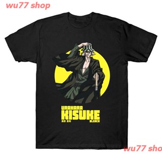 wu77 shop New Urahara Kisuke Bleach Streetwear เสื้อยืดลําลองสําหรับผู้ชายแขนสั้นพิมพ์ลาย discount