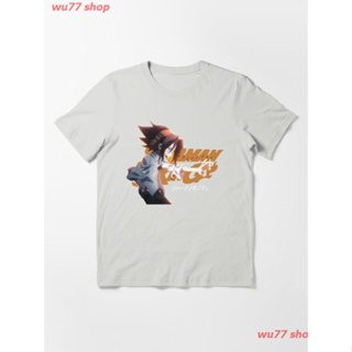 New Shaman King ASAKURA V1 Anime Manga Essential T-Shirt เสื้อยืดพิมพ์ลายการ์ตูนมังงะ ดผ้าเด้ง คอกลม cotton แฟชั่น d