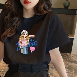 เสื้อแฟชั่นผญ sexy Tee - CX คอกลมลายสาวสวยพิมพ์เสื้อยืดแขนสั้น tshirt ขนาดใหญ่สําหรับผู้ชายผู้หญิง