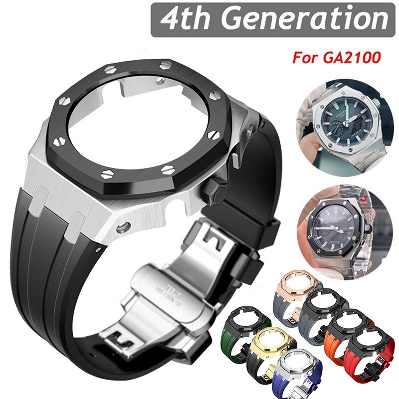 G-shock GA-2100 ga2110 gab2100 gab2110 Fourth Generation AP ชุดดัดแปลงนาฬิกาฟาร์มเฮาส์ GA2100 สายยาง และเคสสเตนเลส