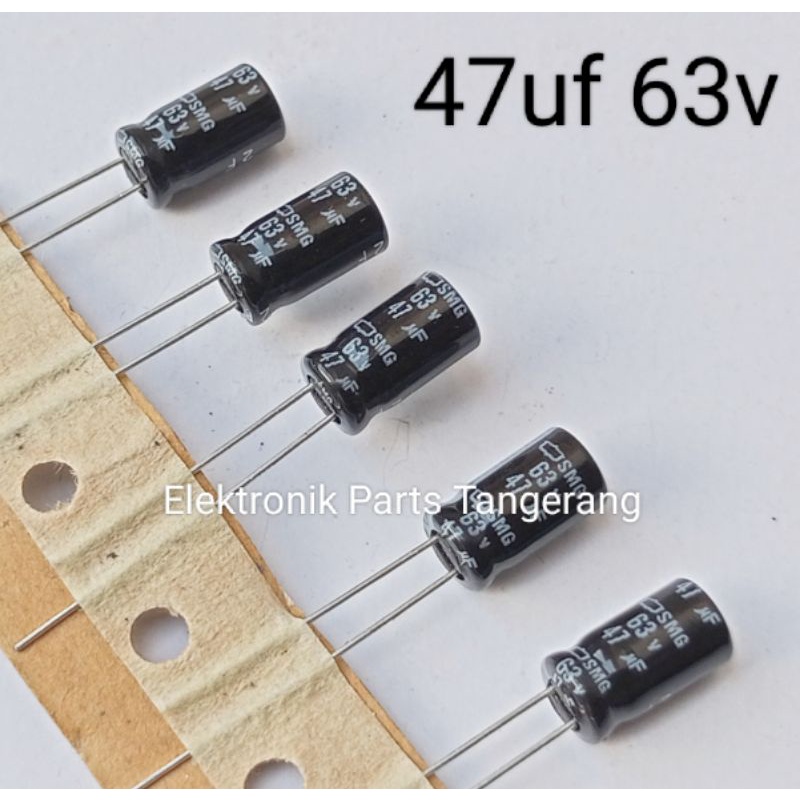 (1 ชิ้น) ELCO CAPACITOR 47UF 63V ELCO CAPACITOR 47UF 63V ELCO CAPACITOR 63V 47UF VOLT