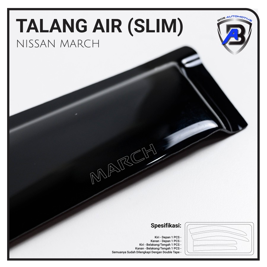 Nissan March 2010 2020 Slim 4 ประตูรถ Gutter