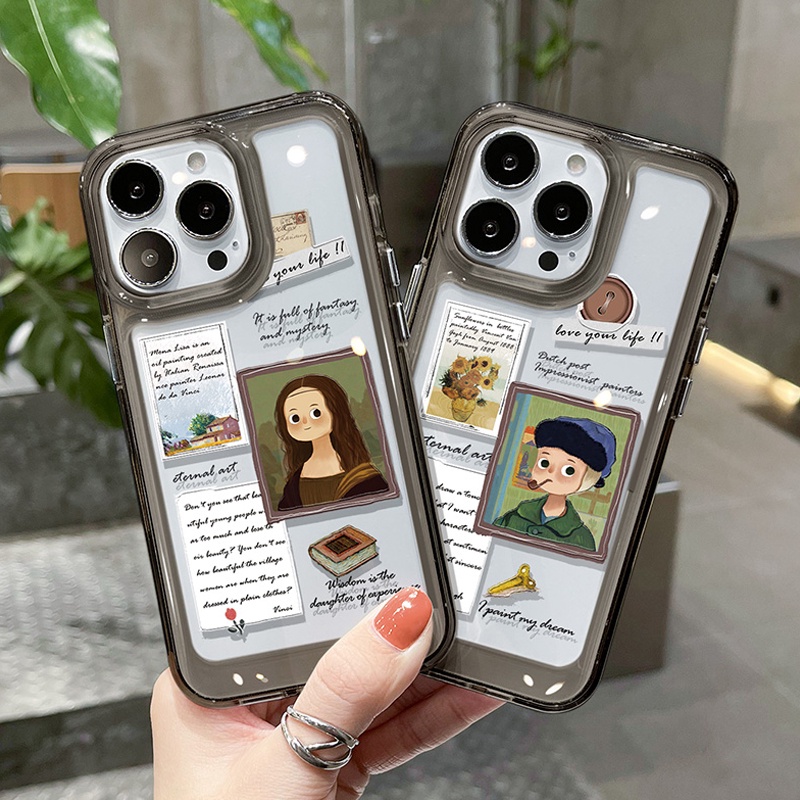 ใช้งานร่วมกับ IPHONE 6S 7 8 PLUS X XS XR 11 12 13 14 15 MAX PRO ภาพวาดรูปแบบโปร่งใสอะคริลิค TPU เคสโทรศัพท์