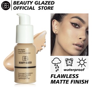 Beauty GLAZED รองพื้น เนื้อแมตต์ นุ่ม ไร้รูขุมขน กันน้ํา ปกปิดเต็มรูปแบบ HD แต่งหน้า ใบหน้า