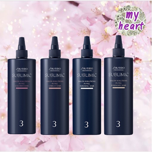 (ไม่มีหัวฉีด) Shiseido Sublimic Salon Solutions In-Fill Damaged Hair/Colored/Unruly/Thinning 15/480 