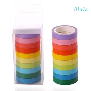 Blala เทปวาชิ สีมาการอง สําหรับตกแต่งสมุดภาพ 10 ชิ้น ต่อล็อต