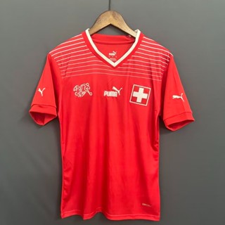 เสื้อกีฬาแขนสั้น ลายทีมชาติฟุตบอล Switzerland Home Jersey 22-23 ไซซ์ S-XXL AAA