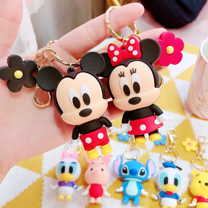 พวงกุญแจฟิกเกอร์การ์ตูน Disney Kawaii Stech Mickey Mouse