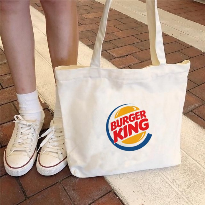 BURGER K Canvas Tote Bag / Nudie Canvas Bag / Canvas Tote Bag / TYPE A