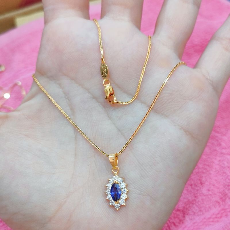 ITALY SANTA NECKLACE + SILVER MARMIS PENDANT 925 GOLD PLATED