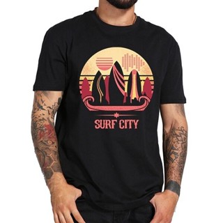 เสื้อวินเทจผญ - 2021 Surf City เสื้อยืดผู้ชายย้อนยุคการ์ตูนเสื้อยืดแฟชั่นเสื้อยืดฮิปฮอปเสื้อยืดเสื้