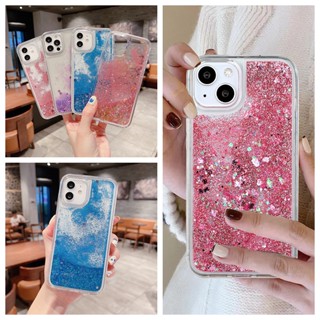 เคสโทรศัพท์มือถือแบบนิ่ม มีทรายไหล แต่งกลิตเตอร์ ลายหัวใจ ระยิบระยับ สําหรับ Samsung Galaxy S22 Ultra Plus S21 Plus Ultra A31