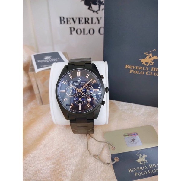 Beverly Hills Polo Club: BP3262X.690 นาฬิกาข้อมือผู้ชายสายสแตนเลส สีดำ
