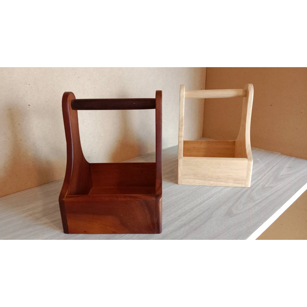 ตะกร้าใส่เครื่องปรุงไม้ แบบไม้ยาง Spice Rack (มีขนาด เล็ก/กลาง/ใหญ๋) - รูปที่ 2