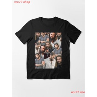 2022 Jason Momoa Collage Essential T-Shirt เสื้อยืด ดพิมพ์ลาย ดผ้าเด้ง คอกลม cotton ความนิยม discount Unisex