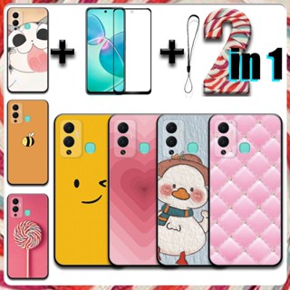 2 IN 1 เคสเซรามิค กันรอยหน้าจอ พร้อมกระจกนิรภัย สําหรับ Infinix hot 12 play