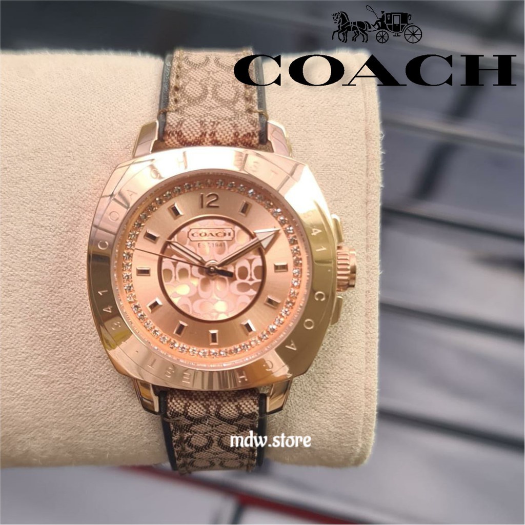 นาฬิกาข้อมือ Coach สายหนัง ของแท้ สําหรับผู้หญิง