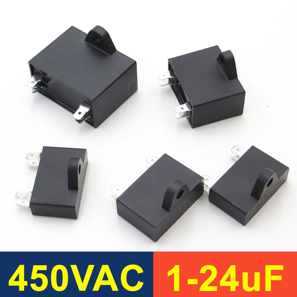 5PCS มอเตอร์ Run Capacitor 1 1.5 2 2.5 3 3.5 4 4.5 5 6 8 10 UF MFD MF 450VAC