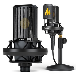 Maono ไมโครโฟนไดอะแฟรม AU-PM500S XLR ขนาดใหญ่ 34 มม. สําหรับสตูดิโอ การ์ดเสียง พาวเวอร์แฟนทอม บันทึก ถ่ายทําพอดแคสต์ ถ่ายทอดสด