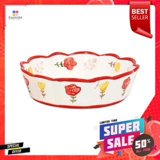 ชามขอบหยัก KECH PORCELAIN 8 นิ้ว RED DAISYPORCELAIN SCALLOPED EDGE BOWL KECH 8IN RED DAISY