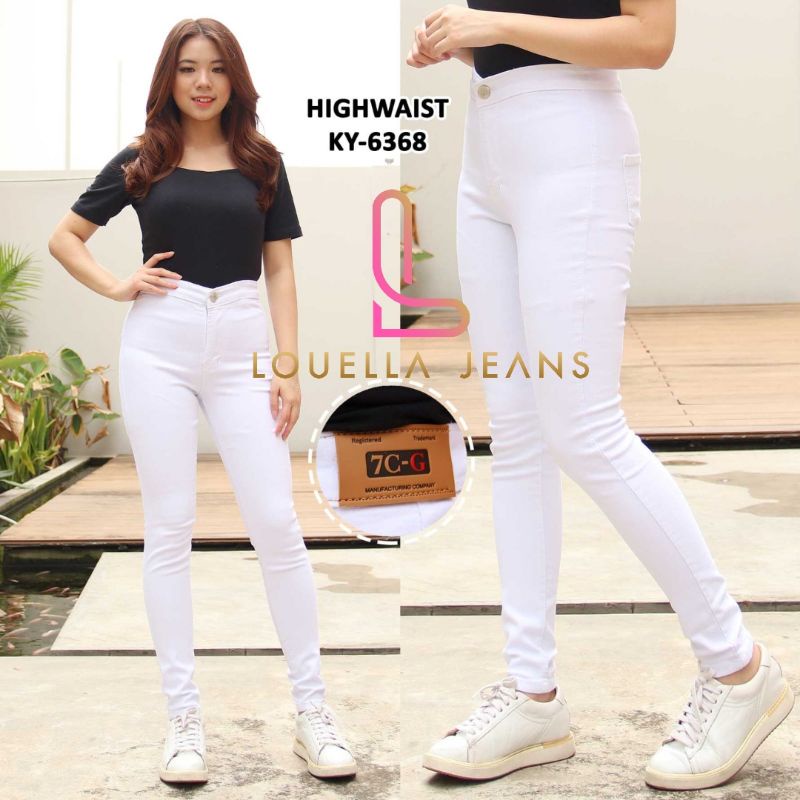 PLAIN HIGHWAIST JEANS / 7C-G / 27-34 / WHITE HIGHWATIS / WHITE JEANS