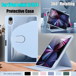 เคสแท็บเล็ตแฟชั่น ขนาด 8.3 นิ้ว สําหรับ iPad mini 6 (2021) A2568 iPad mini 5 4 7.9 นิ้ว 360° เคสอะคริลิคใส แบบฝาพับ หมุนได้ สําหรับป้องกัน