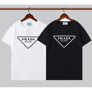 เสื้อวินเทจชาย เสื้อผู้ชายเท่ เสื้อคู่รัก - Prad แฟชั่นพิมพ์ผ้าฝ้าย Unisex แขนสั้นเสื้อยืด Tee