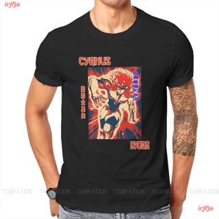 New Cygnus Hyoga Saint Seiya Athena T-shirt เสื้อยืดผู้ชาย ดพิมพ์ลาย เสื้อยืดผ้าฝ้าย คอกลม cotton แฟชั่น sale