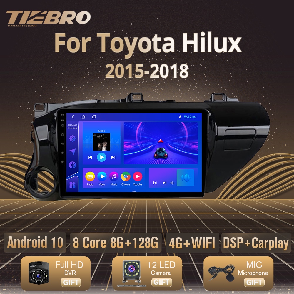 TIEBRO Android 10 For Toyota Hilux Pick Up AN120 2015-2018 Car Radio Multimedia GPS Navigation Player Auto Stereo 2din W