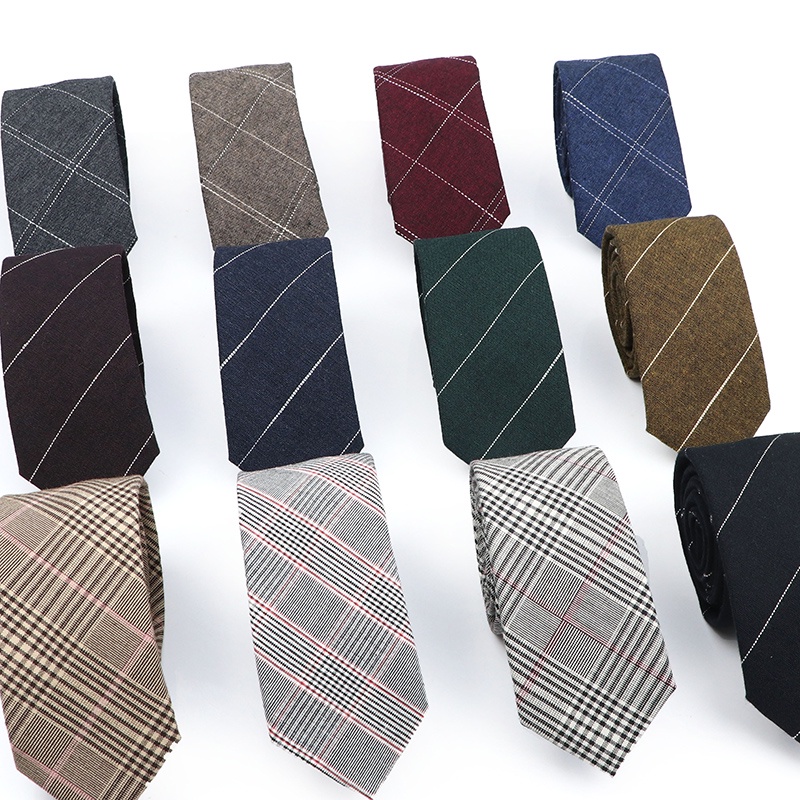 Zonfaz 6 ซม.Slim ผ ้ าฝ ้ ายลาย Tie สําหรับชายงานแต ่ งงาน Casual เนคไทแฟชั ่ นลายสก ๊ อตผอม Handmade Ties สีทึบ Tie อุปกรณ ์ เสริม