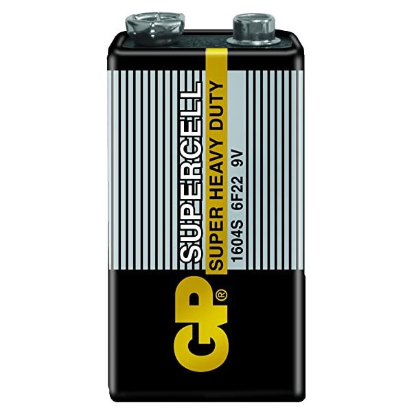 ถ่าน 9V GP สีดำ ถ่าน จีพี จำนวน 1 ก้อน Super Heavy Duty ของใหม่ ของแท้บริษัท (ชาร์จไม่ได้)