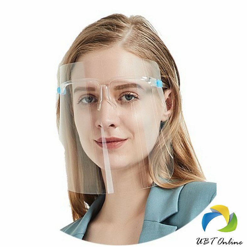 UBT เฟสชิว หน้ากากคลุมหน้า ช่วยป้องกันละอองฝอย หน้ากากใส หน้ากากกันน้ำลาย แบบติดกับแว่น พร้อมส่ง Face shield