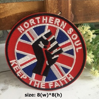 Northern Soul ตัวรีดติดเสื้อ อาร์มรีด อาร์มปัก ตกแต่งเสื้อผ้า หมวก กระเป๋า แจ๊คเก็ตยีนส์ Hipster Embroidered Iron on ...