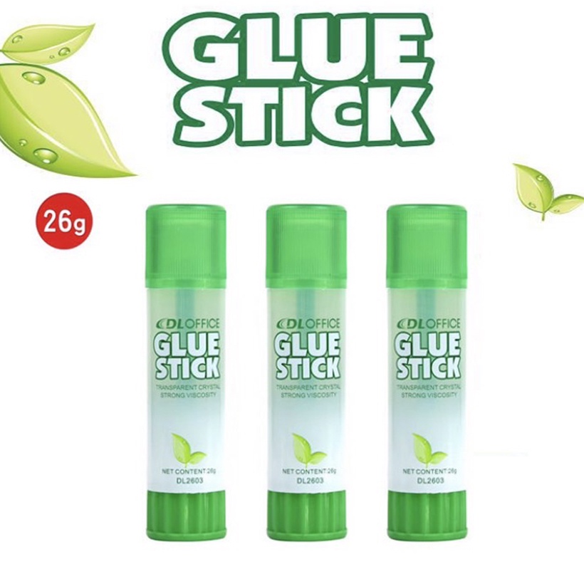 กาว GLUE STICK 26 กรัม เนื้อกาวสีขาว ใช้งานง่าย ไม่เหม็น ติดเรียบ ไม่เลอะเทอะ พกพาสะดวก พร้อมส่ง