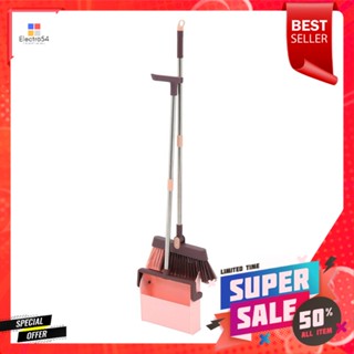 ชุดไม้กวาดพร้อมที่โกยผง ACCO GENKI สีชมพูBROOM AND DUSTPAN SET ACCO GENKI PINK