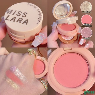 Miss LARA/HUDAMOJI 3-in-1 พาเลตต์บลัชออน ชิมเมอร์ ไฮไลท์ เนื้อฝุ่น สามชั้น กลิตเตอร์ ประกายมุก วิจิตร สําหรับแต่งหน้า แต่งตา คิ้ว